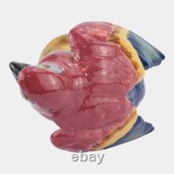 Weller Brighton 1915 Vintage Art Pottery Large Red Blue Parrot Statue Figurine