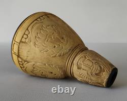 Weller Burntwood Arts & Crafts Art Pottery Rare Scarab & Lion 6 Vase