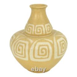 Weller Camelot 1914 Vintage Art Pottery Yellow Ceramic Vase