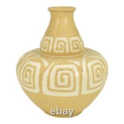 Weller Camelot 1914 Vintage Art Pottery Yellow Ceramic Vase