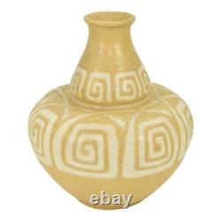 Weller Camelot 1914 Vintage Art Pottery Yellow Ceramic Vase