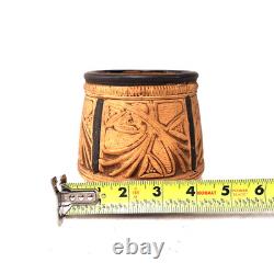 Weller Claywood Vase Floral Relief Arts Crafts Pottery USA Antique c1910