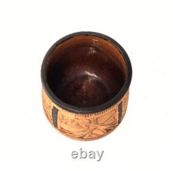 Weller Claywood Vase Floral Relief Arts Crafts Pottery USA Antique c1910