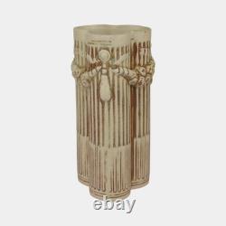 Weller Clinton Ivory 1914 Vintage Art Pottery Ceramic Tri Column Vase