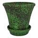 Weller Coppertone 1920s Arts And Crafts Pottery Green Ceramic Flower Pot Saucer