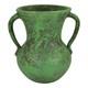 Weller Coppertone 1920s Arts And Crafts Pottery Green Ceramic Handled Vase