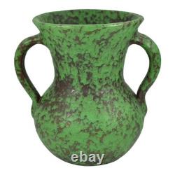 Weller Coppertone 1920s Arts and Crafts Pottery Green Hand Made Ceramic Vase