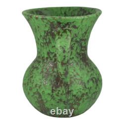 Weller Coppertone 1920s Arts and Crafts Pottery Green Hand Made Ceramic Vase