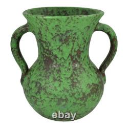 Weller Coppertone 1920s Arts and Crafts Pottery Green Hand Made Ceramic Vase