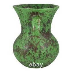 Weller Coppertone 1920s Arts and Crafts Pottery Green Hand Made Ceramic Vase
