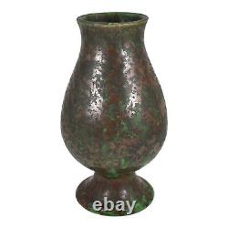 Weller Coppertone 1920s Vintage Arts And Crafts Pottery Green Pedestal Vase