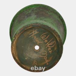 Weller Coppertone 1920s Vintage Arts and Crafts Pottery Green Flower Pot Planter