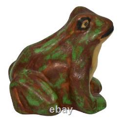 Weller Coppertone Greora 1920s Art Pottery Matte Green Small Frog Figurine