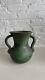Weller Coppertone Vase 1920s Arts & Crafts Green Pottery Large Double-handled