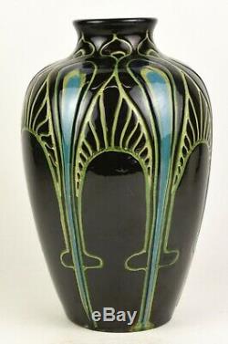 Weller Faience 13 Vase Incised Arts And Crafts Rhead