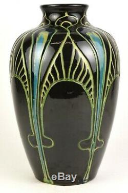 Weller Faience 13 Vase Incised Arts And Crafts Rhead