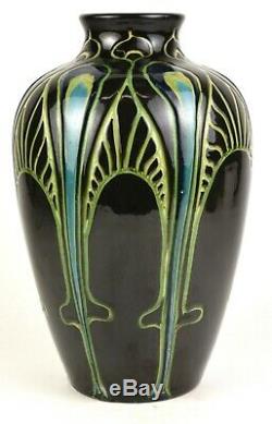 Weller Faience 13 Vase Incised Arts And Crafts Rhead