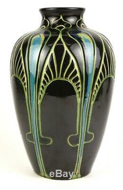 Weller Faience 13 Vase Incised Arts And Crafts Rhead