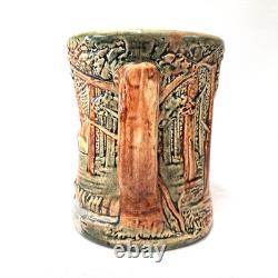 Weller Forest Scenic Pitcher Arts Crafts Landscape Relief Art Pottery Antique