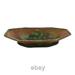 Weller Greora 1930s Vintage Arts and Crafts Pottery Green Flaring Ceramic Bowl