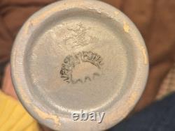 Weller Hudson 1920s Vintage Art Pottery Hand Painted Dogwood Blue Ceramic Vase