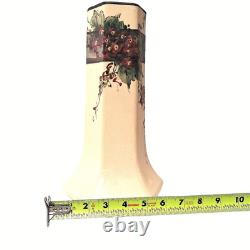 Weller Hudson Vase Arts Crafts Hand Painted Floral Octagonal Pottery Antique