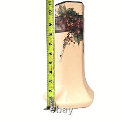 Weller Hudson Vase Arts Crafts Hand Painted Floral Octagonal Pottery Antique