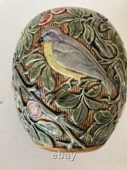 Weller Knifewood Vase with Birds and Greenery Bright Colors
