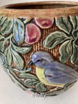 Weller Knifewood Vase with Birds and Greenery Bright Colors