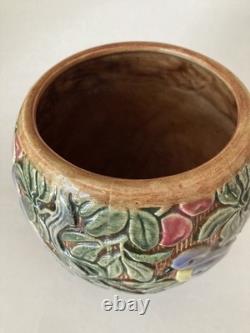 Weller Knifewood Vase with Birds and Greenery Bright Colors