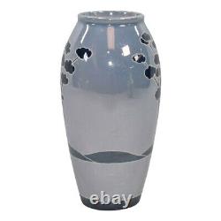 Weller Marengo 1920-25 Vintage Arts And Crafts Pottery Blue Luster Scenic Vase