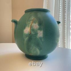 Weller Matte Green 1900s Vtg Arts And Crafts Antique Pottery Ceramic Vase Floral