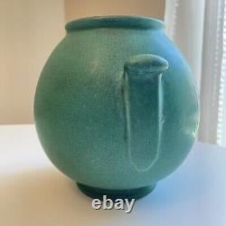 Weller Matte Green 1900s Vtg Arts And Crafts Antique Pottery Ceramic Vase Floral