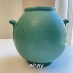 Weller Matte Green 1900s Vtg Arts And Crafts Antique Pottery Ceramic Vase Floral