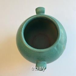 Weller Matte Green 1900s Vtg Arts And Crafts Antique Pottery Ceramic Vase Floral