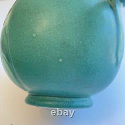 Weller Matte Green 1900s Vtg Arts And Crafts Antique Pottery Ceramic Vase Floral