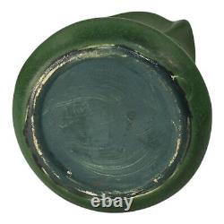 Weller Matte Green 1910s Vintage Arts And Crafts Pottery Twist Ceramic Vase