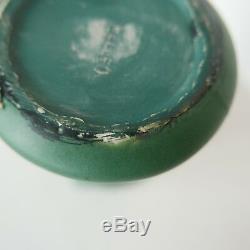 Weller Matte Green Arts & Crafts Pottery Swirl Vase 5 inch, Art Nouveau
