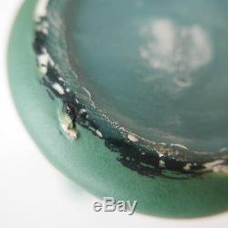 Weller Matte Green Arts & Crafts Pottery Swirl Vase 5 inch, Art Nouveau