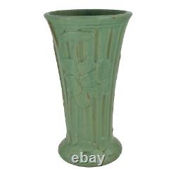 Weller Orris 1915 Vintage Arts And Crafts Pottery Daffodil Matte Green Vase 33