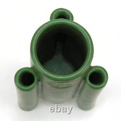 Weller Pottery 8 1/2 Bedford Matte green arts & crafts 4 cylinder 3 footed vase