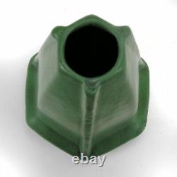 Weller Pottery 8 1/8 Bedford matte green arts & crafts buttress hexagonal vase