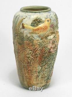 Weller Pottery 8 Glendale vase birds nest eggs bridge Arts & Crafts