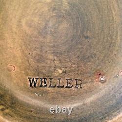 Weller Pottery 9 Baldin Handled Vase with Apples & Branches Arts & Crafts 1915-20