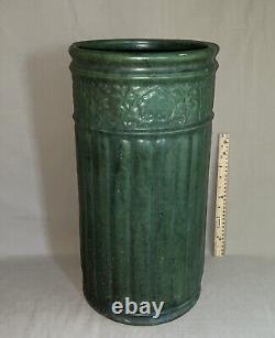 Weller Pottery American Arts & Crafts Matte Green Umbrella Stand Vase 20 1/2