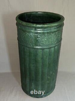 Weller Pottery American Arts & Crafts Matte Green Umbrella Stand Vase 20 1/2