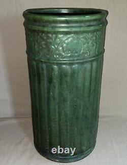 Weller Pottery American Arts & Crafts Matte Green Umbrella Stand Vase 20 1/2