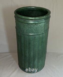 Weller Pottery American Arts & Crafts Matte Green Umbrella Stand Vase 20 1/2