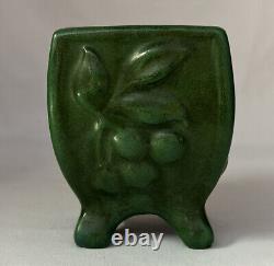 Weller Pottery Arts & Crafts Dark Green Planter With Four Feet Ca 1910. Mint