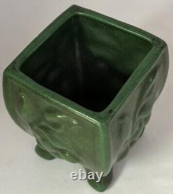 Weller Pottery Arts & Crafts Dark Green Planter With Four Feet Ca 1910. Mint